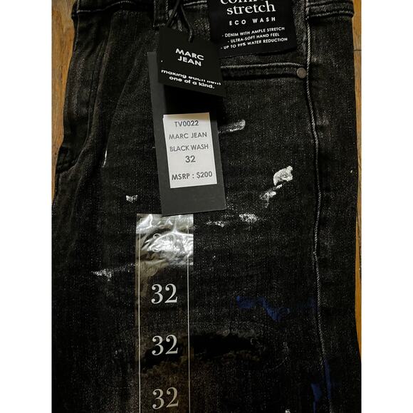 Si Tu Veux Marc Jeans Black Wash Superstack Mens Size 32 - Picture 4 of 5